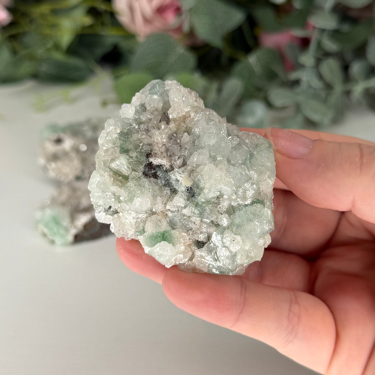 Green Apophyllite With Heulandite & Stilbite
