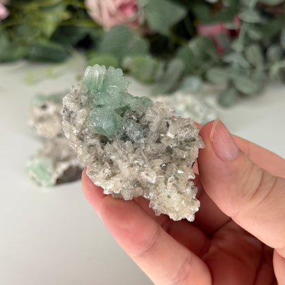 Green Apophyllite With Heulandite & Stilbite