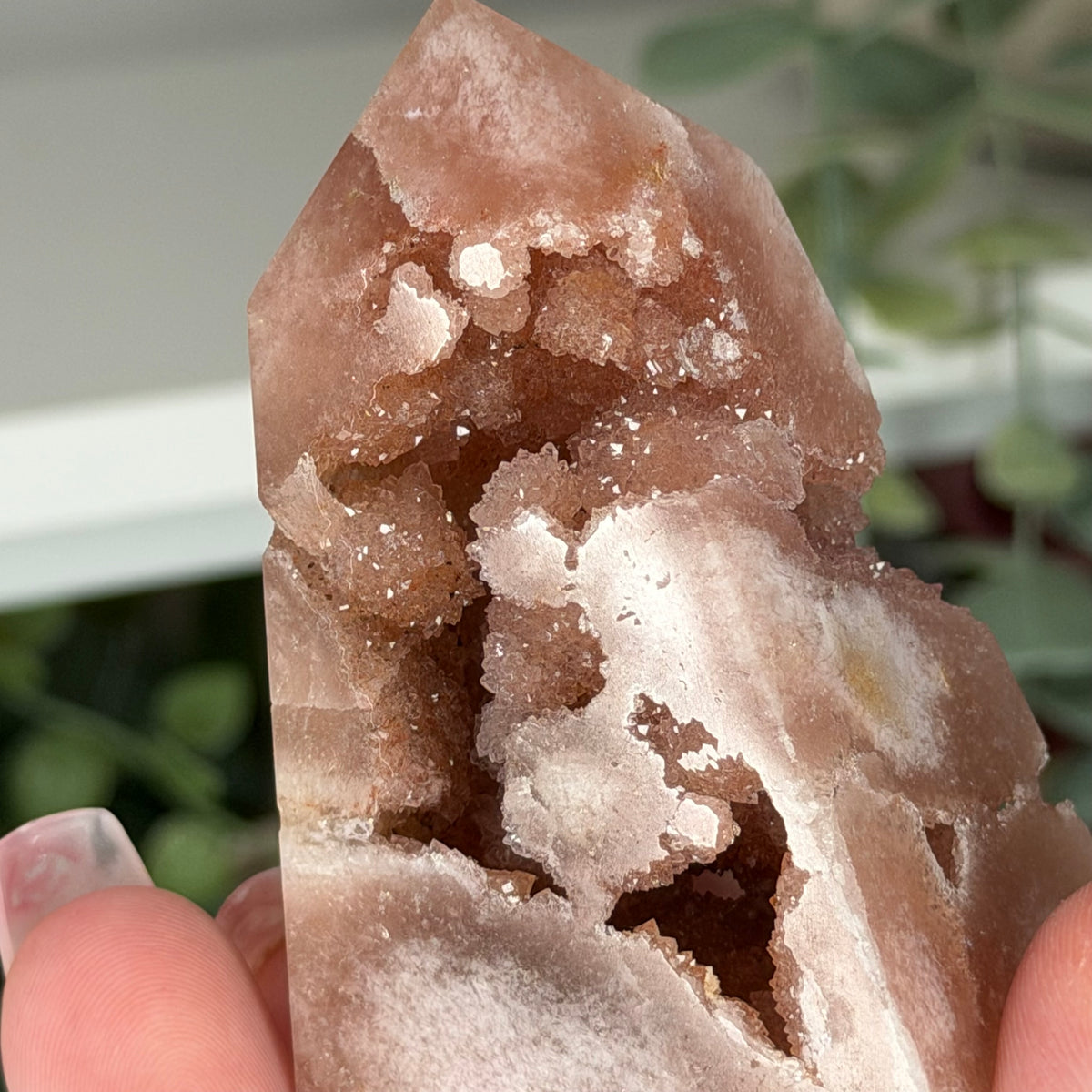 Pink Amethyst With Flower Agate Tower A