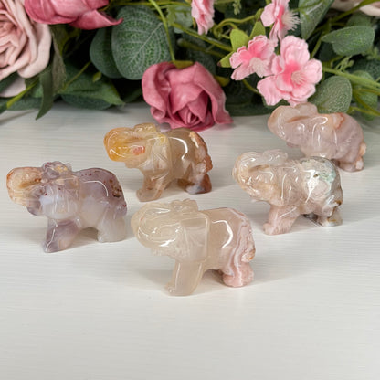 Flower Agate Elephant