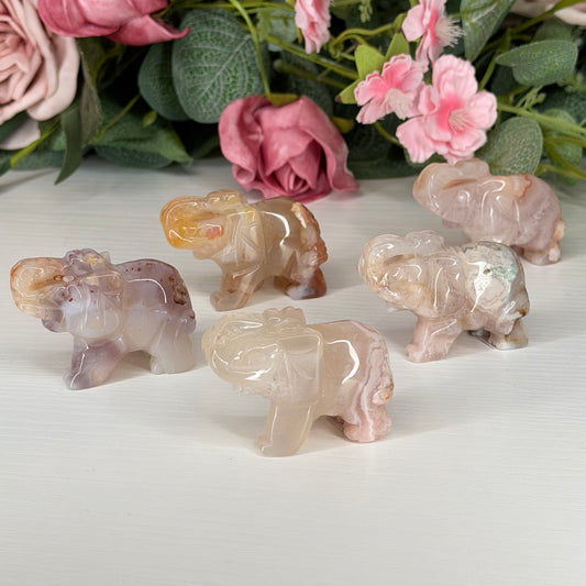 Flower Agate Elephant