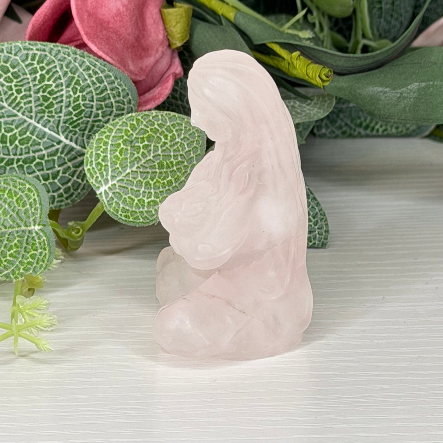 Rose Quartz Mum & Baby Carving