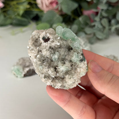 Green Apophyllite With Heulandite & Stilbite