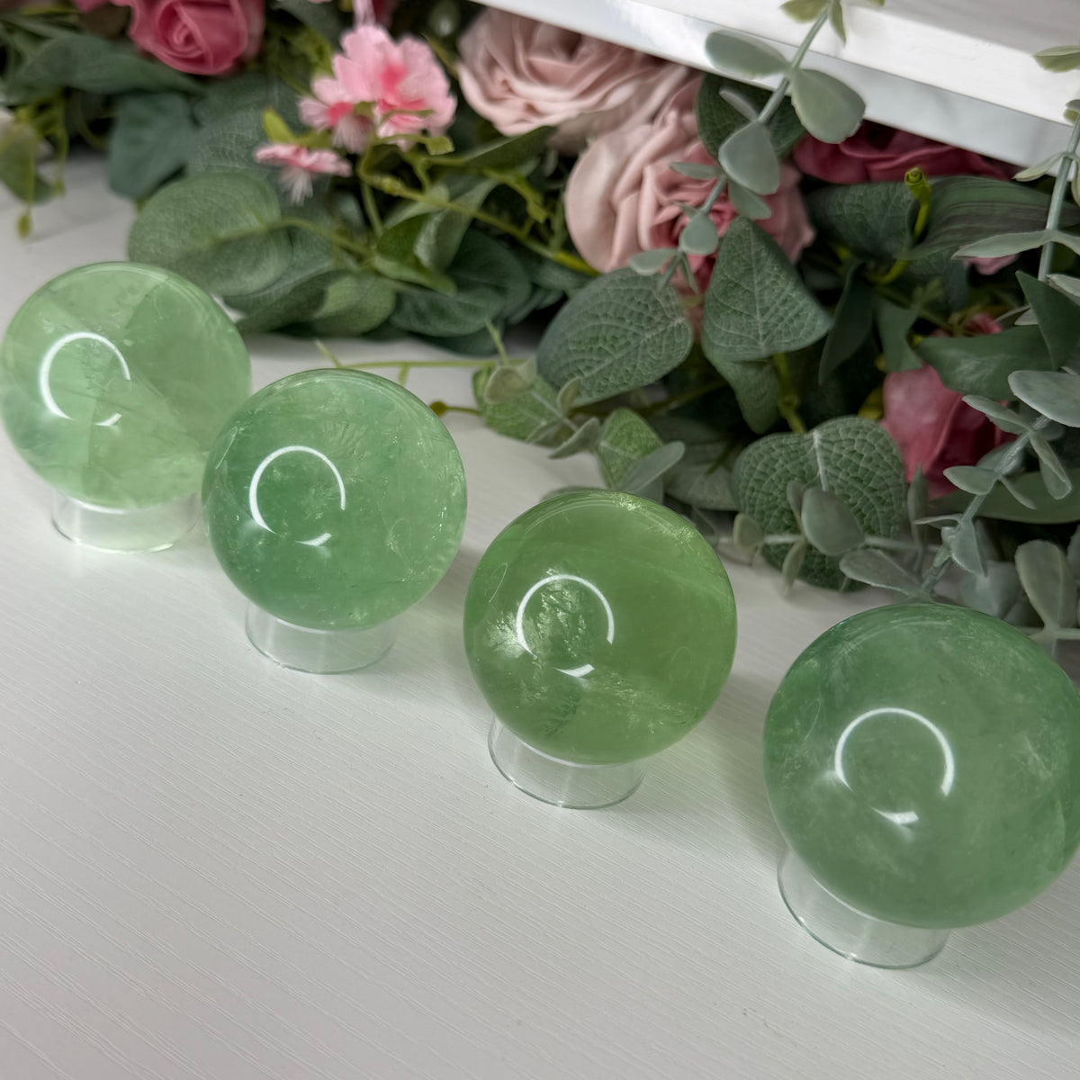 Green Apple Fluorite Spheres