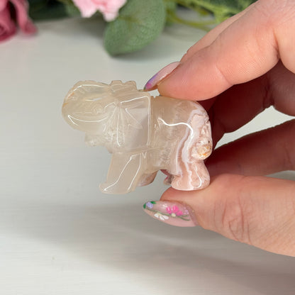 Flower Agate Elephant