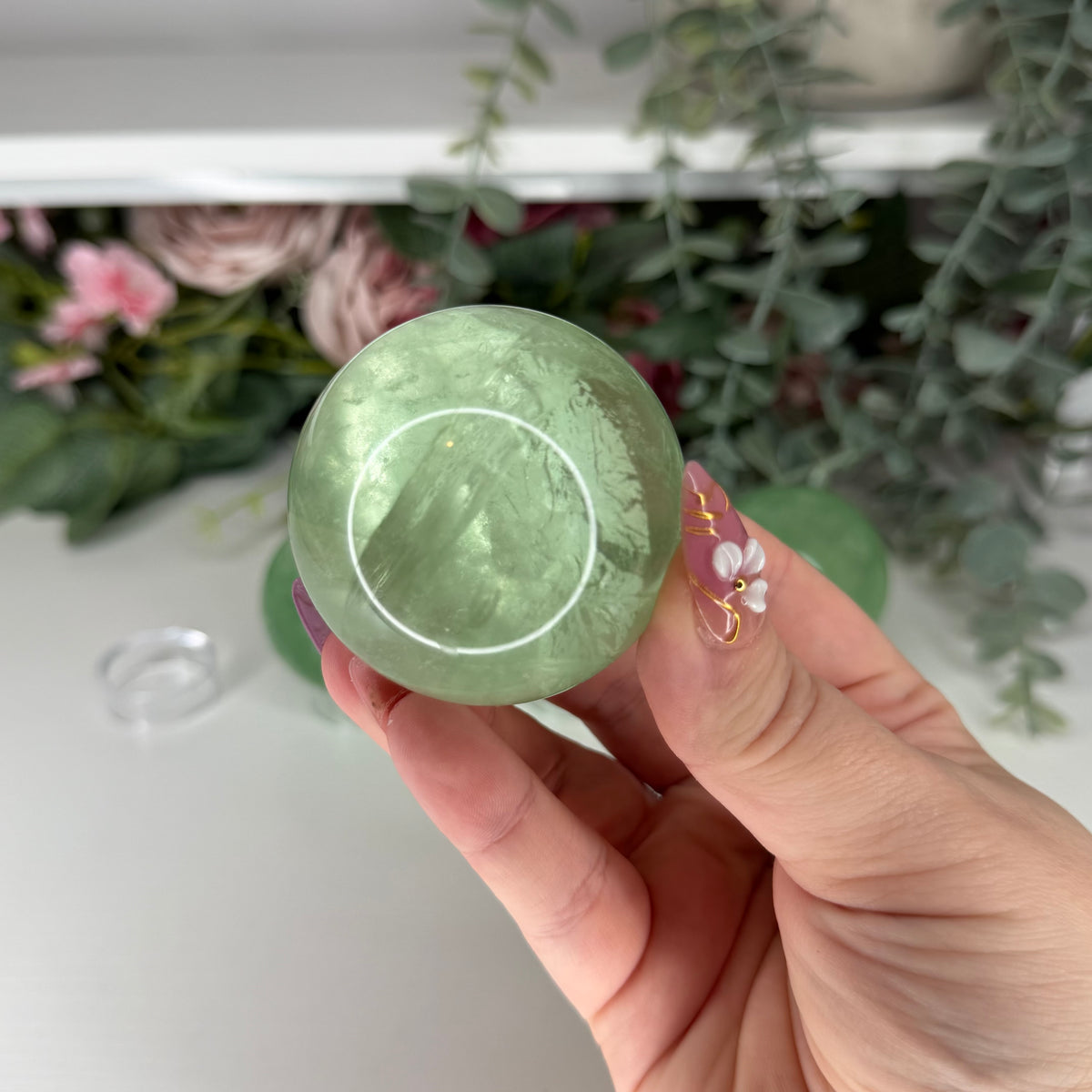 Green Apple Fluorite Spheres