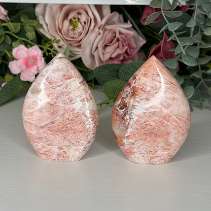 Pink Stick Agate Teardrop