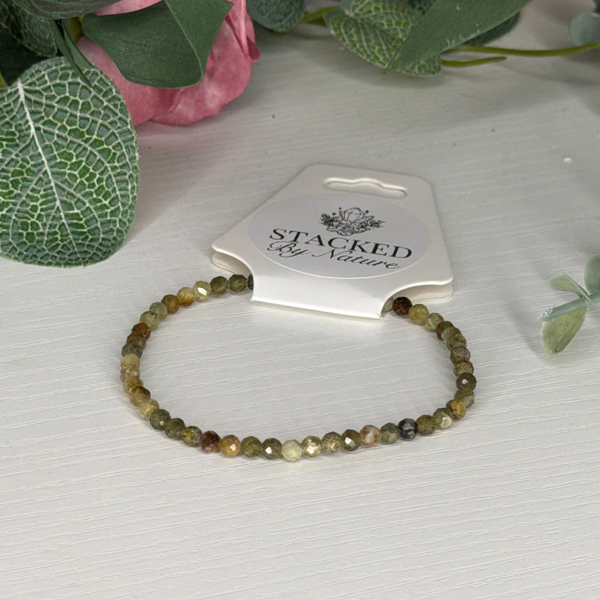 Green Garnet Faceted Bracelet (4mm)