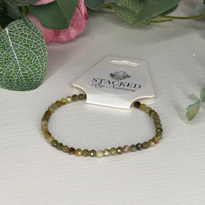 Green Garnet Faceted Bracelet (4mm)