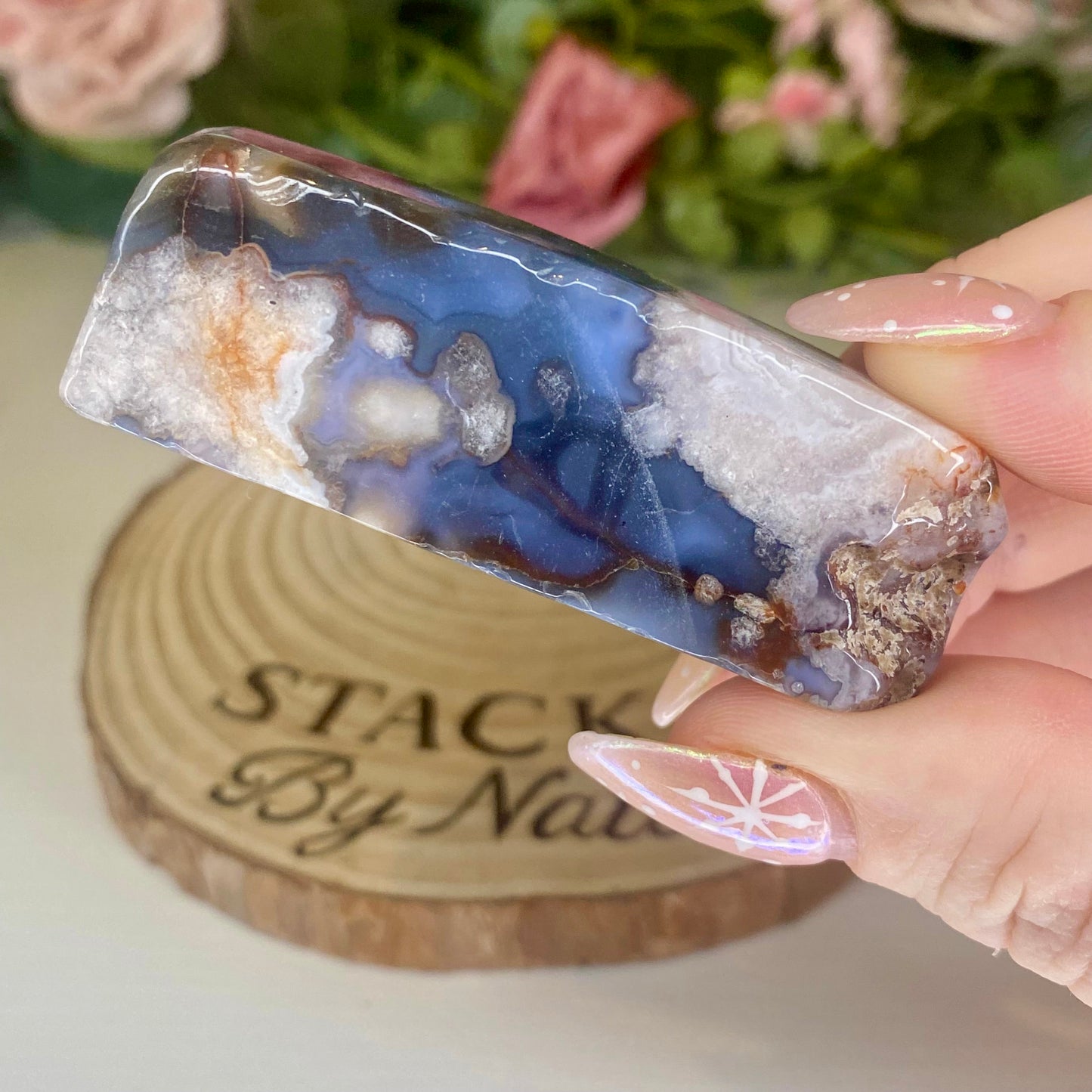 Blue Flower Agate Freeforms