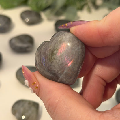 Sunset Labradorite Hearts