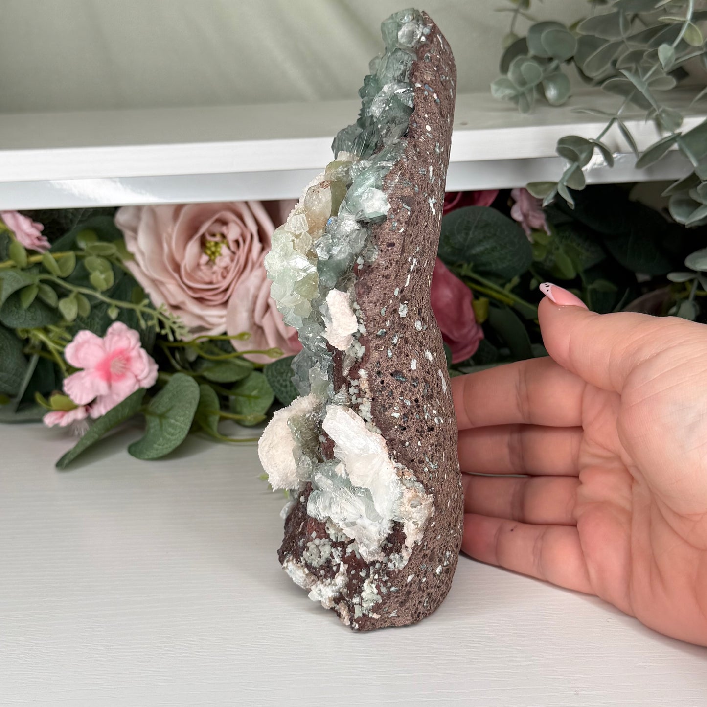 Green Apophyllite With Mordenite (1204g)
