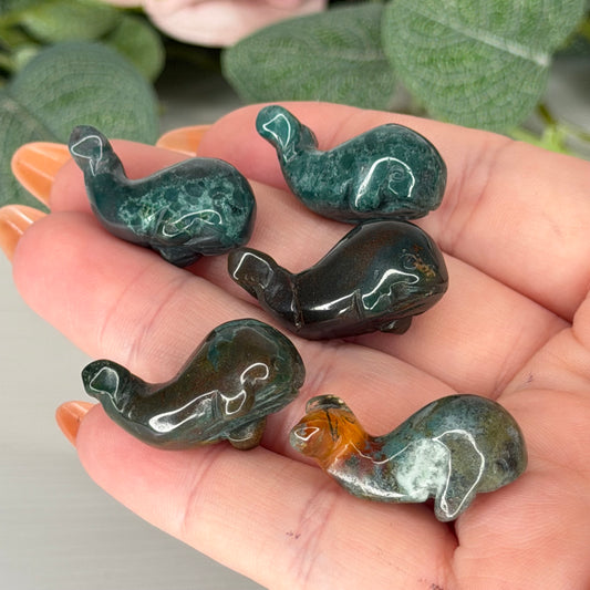 Mini Green Ocean Jasper Whale