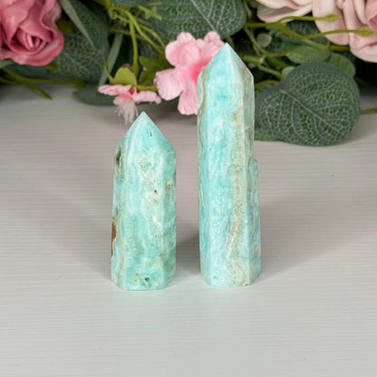 Blue Aragonite Towers (Imperfect)