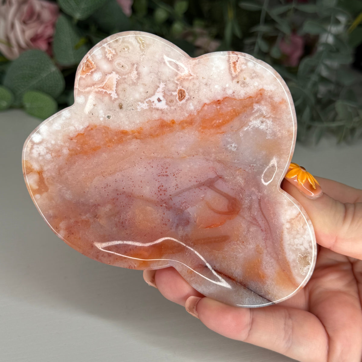 Carnelian Flower Agate Dish C