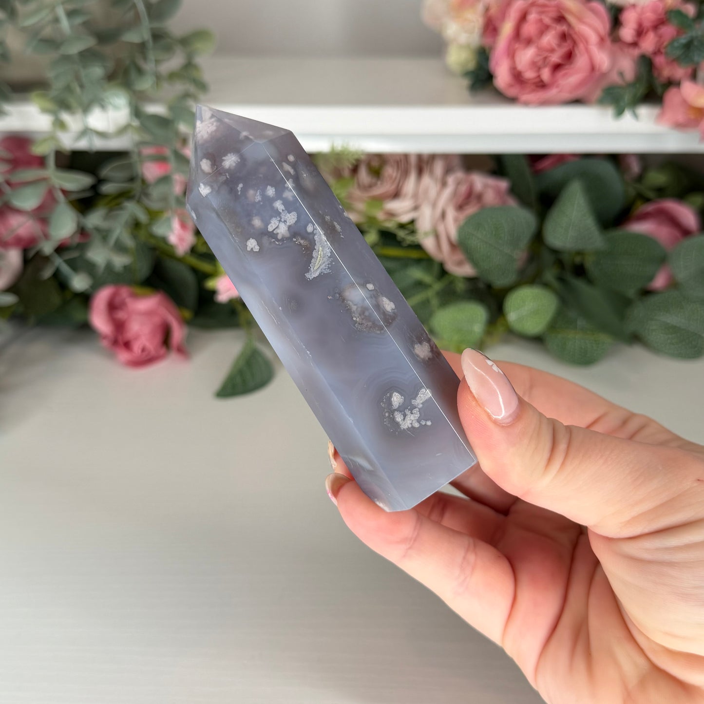 Black Flower Agate Towers