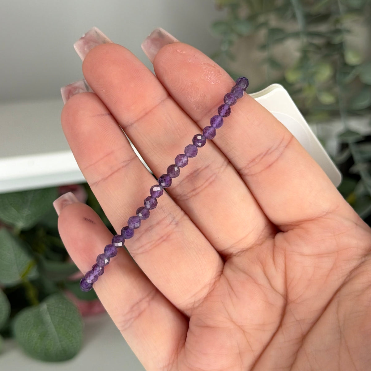 Amethyst Faceted Bracelet (4mm)