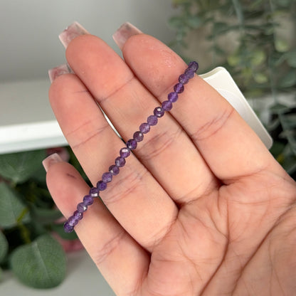 Amethyst Faceted Bracelet (4mm)