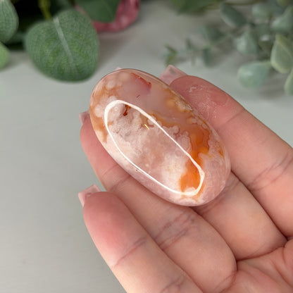Carnelian Flower Agate Palmstone