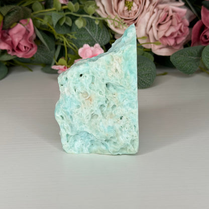 Blue Aragonite Half Polished Freeform