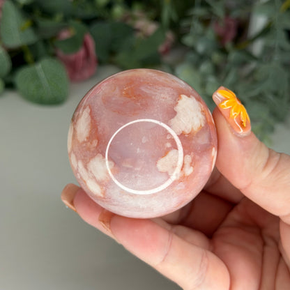 Carnelian Flower Agate Sphere E