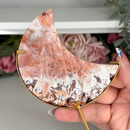 Pink Stick Agate Moon C