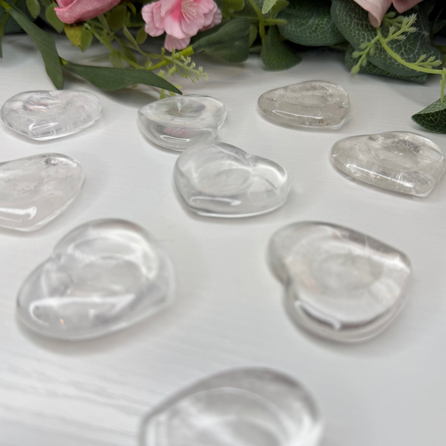 Clear Quartz Heart Shaped Worry Stones (Intuitively Chosen)