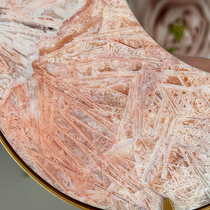 Pink Stick Agate Moon A