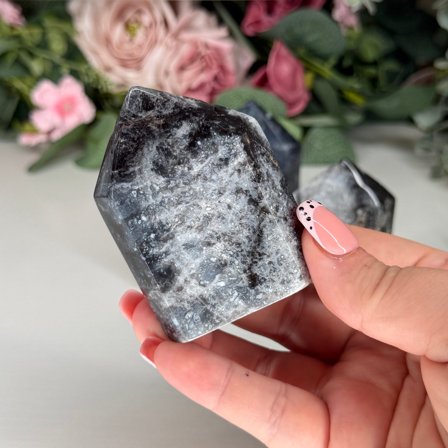 Blue Plume Agate Domino Towers