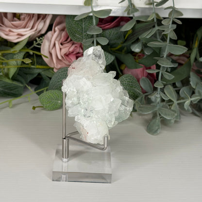 Green Apophyllite With Pink Chalcedony Q
