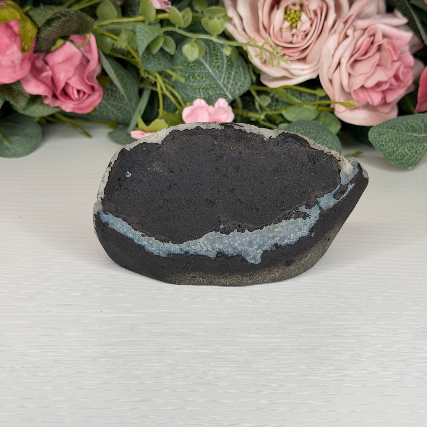 Blue Chalcedony With Stilbite & Calcite 612g