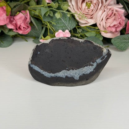 Blue Chalcedony With Stilbite & Calcite 612g