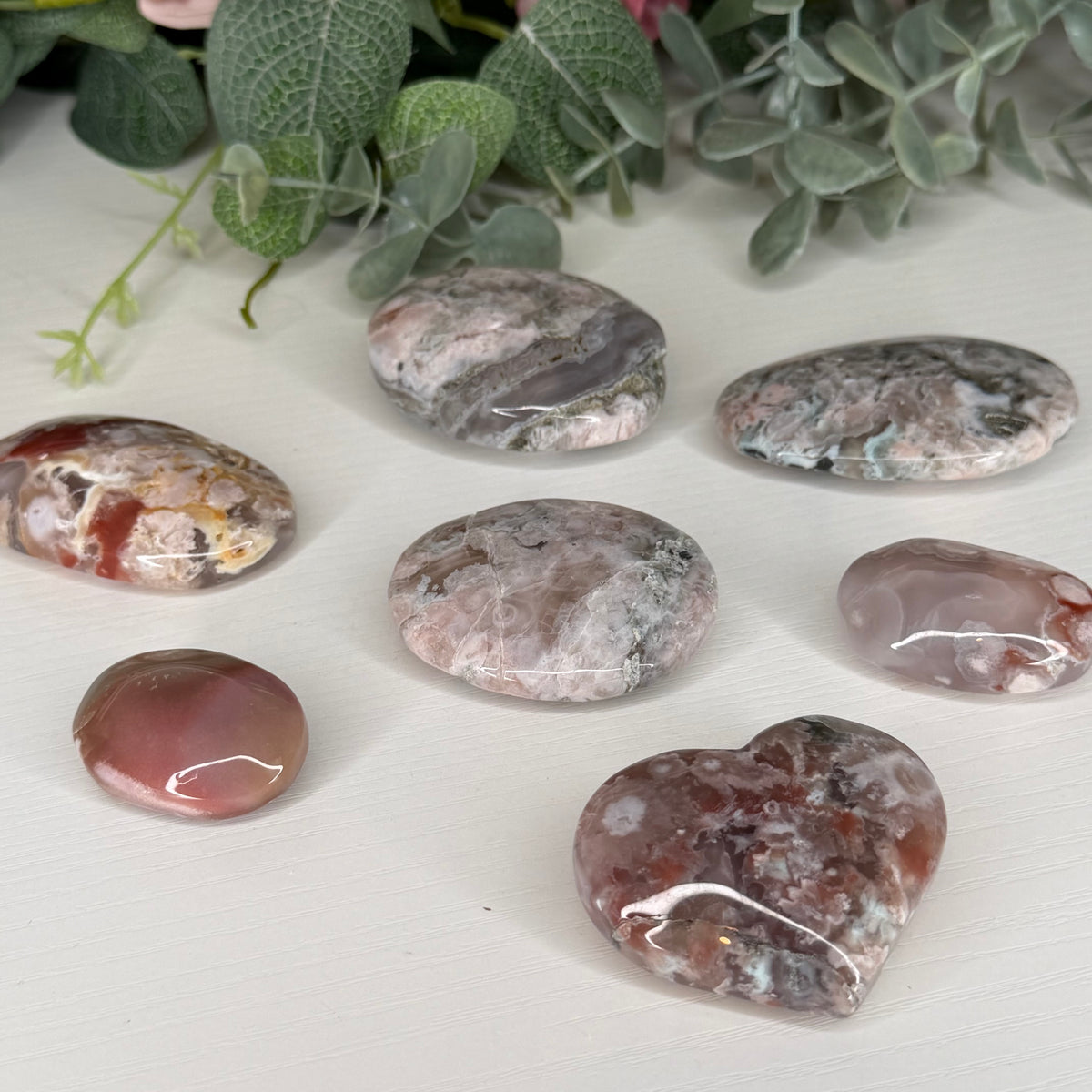 Flower Agate Palm & Hearts