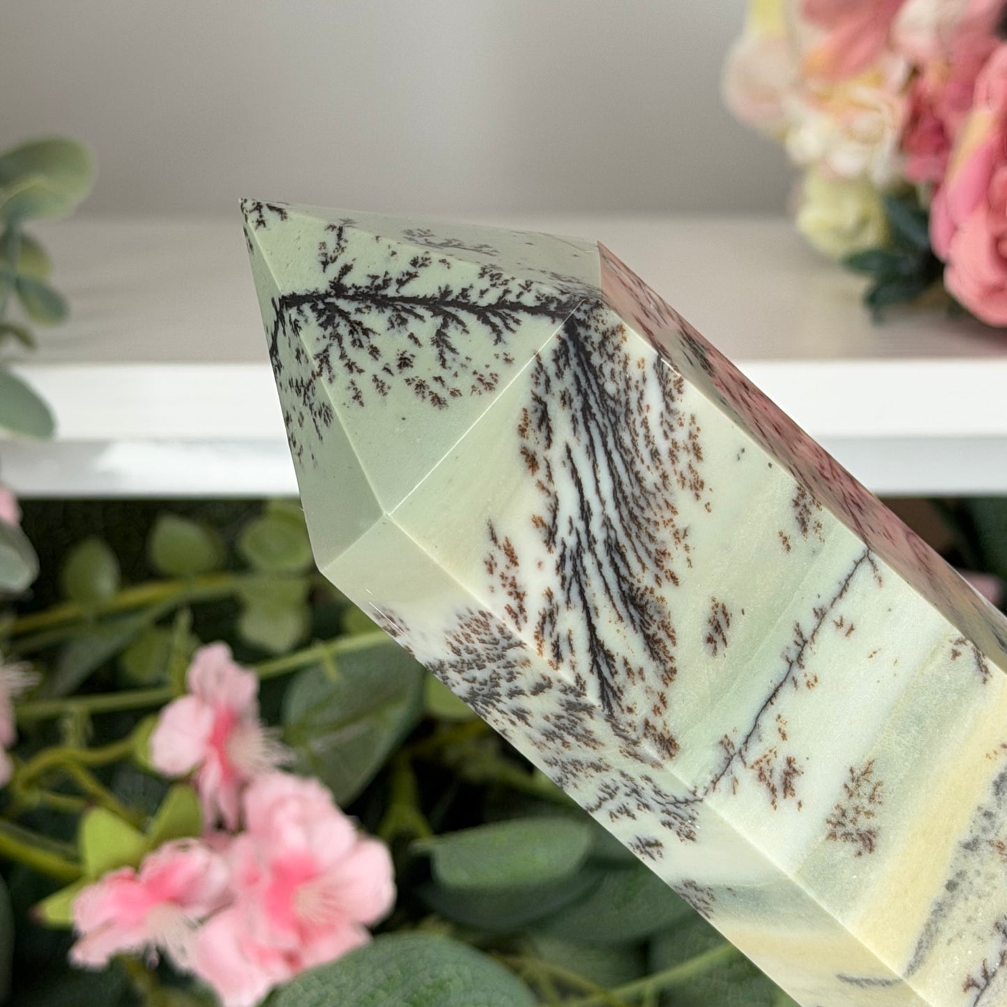 Green Dendritic Picture Jasper Statement Towers