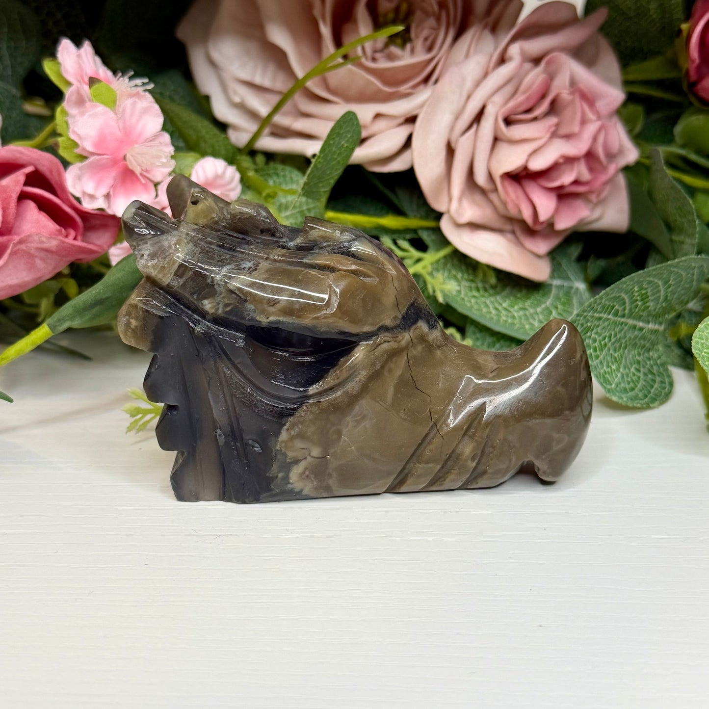 Volcano Agate Dragon Head