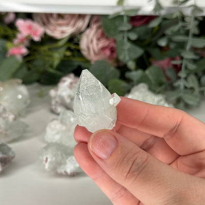 Green Apophyllite With Pink Chalcedony