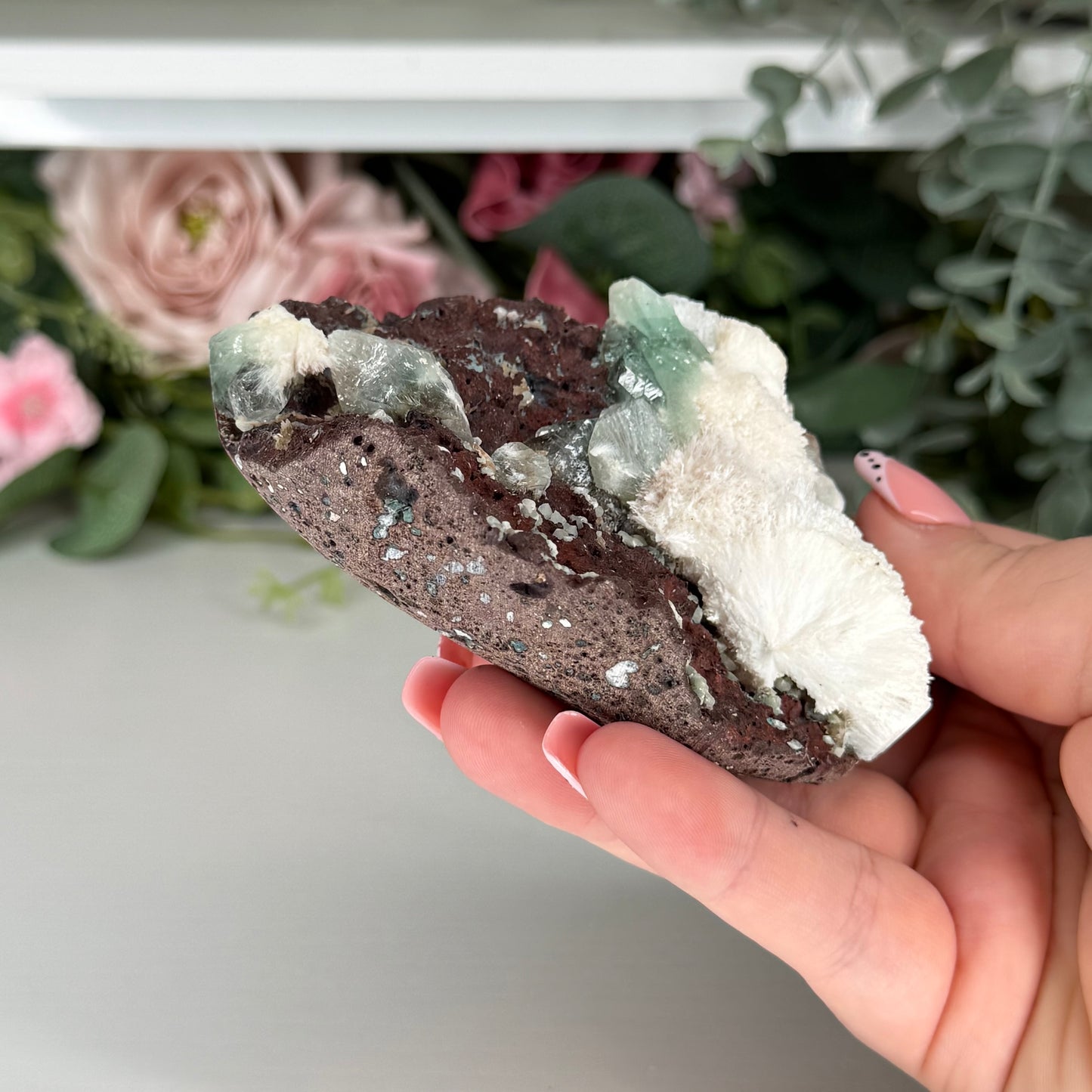 Green Apophyllite With Mordenite AQ