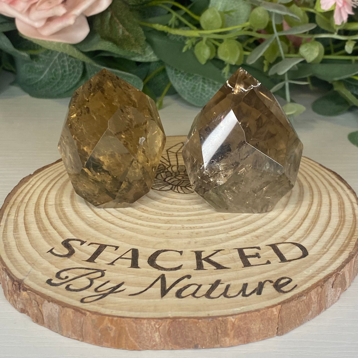 Faceted Smokey Quartz Points