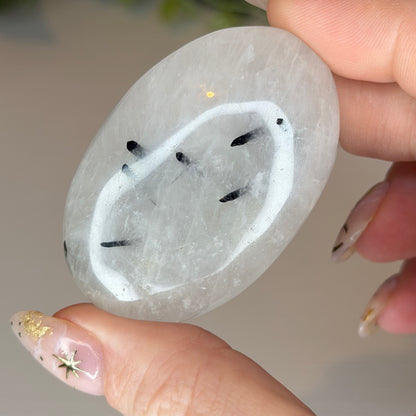Tourmaline in Quartz Palmstones