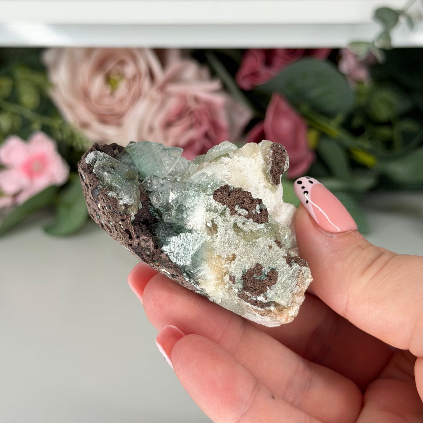Green Apophyllite With Mordenite D