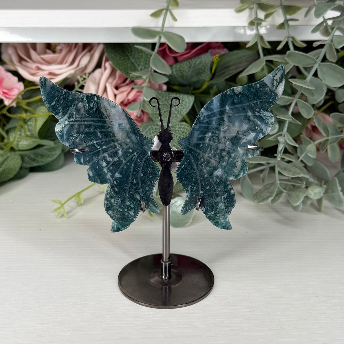 Moss Agate Butterfly Wings