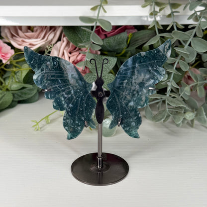Moss Agate Butterfly Wings
