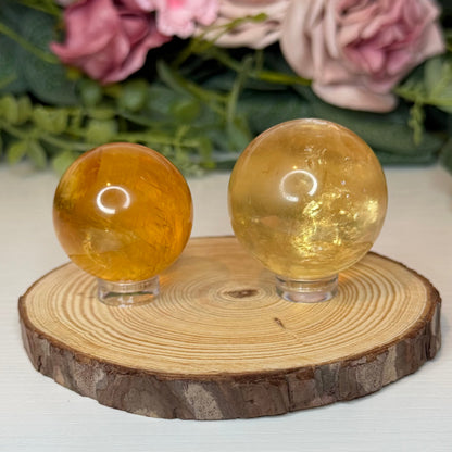 Honey Calcite Spheres