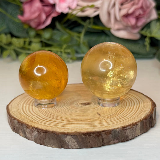 Honey Calcite Spheres