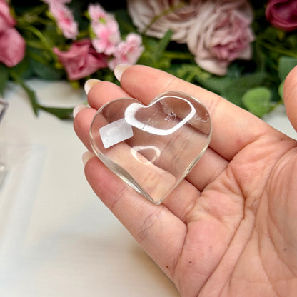 Clear Quartz Hearts