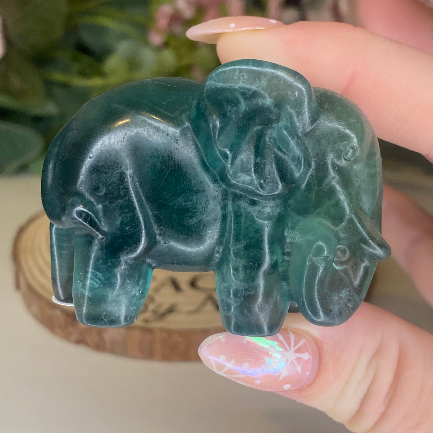 Fluorite Elephant Carvings
