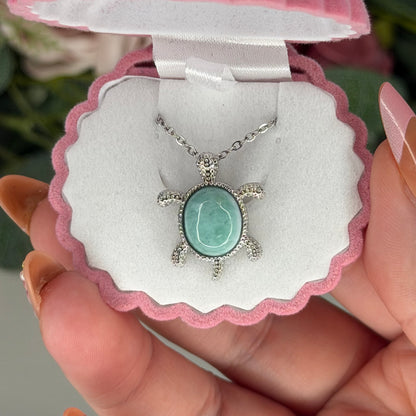Larimar Turtle Necklace