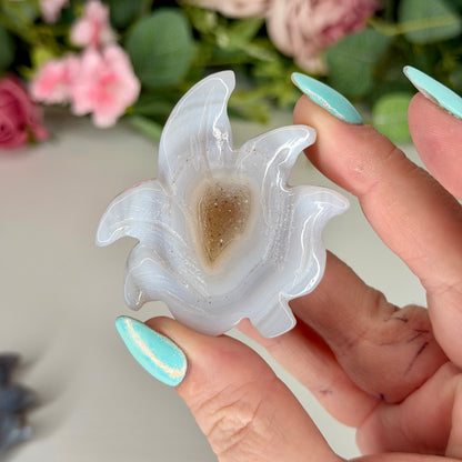 Druzy Agate Leaf