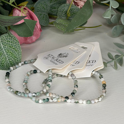 Moss Agate Bracelet (4mm)