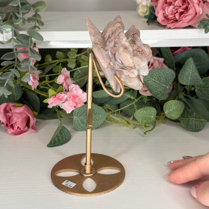 Flower Agate Rose On A Custom Stand